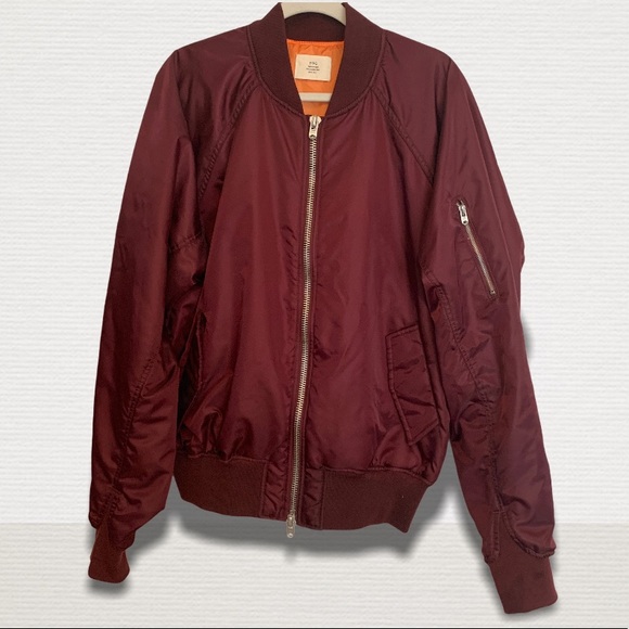 Fear of God Other - Fear of God FOG Maroon/Red Satin Bomber Jacket XL